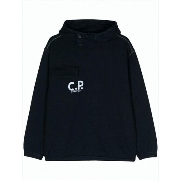 C.P. Company Relaxed Fit Pullover Hoodie With Logo And Drawstring - NWT